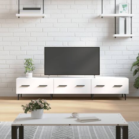 Meuble TV blanc 150x36x30 cm bois d'ingénierie vidaXL (1/5)