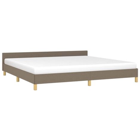 Cadre de lit sans matelas taupe 200x200 cm tissu vidaXL (1/5)