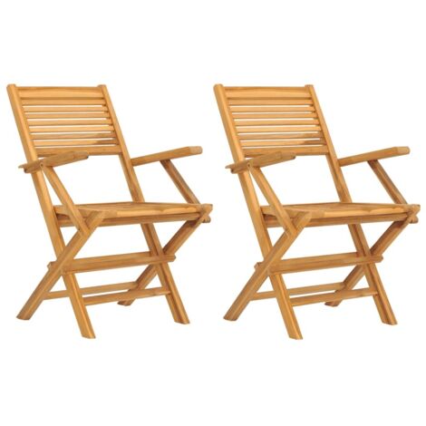 Chaises de jardin pliantes lot de 2 55x62x90cm bois massif teck vidaXL (1/7)