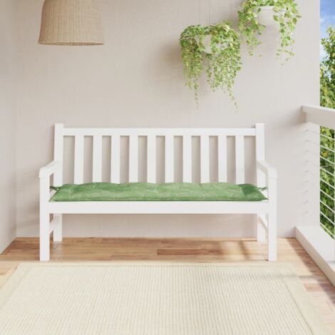 Coussin de banc de jardin motif de feuilles 150x50x7 cm vidaXL