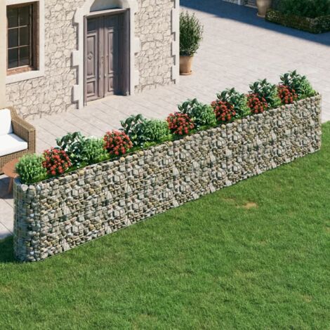 Lit surélevé à gabion Fer galvanisé 610x50x100 cm vidaXL