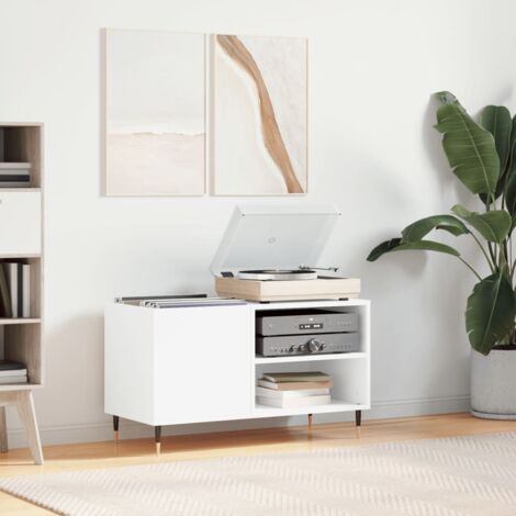 Armoire à disques blanc 85x38x48 cm bois d'ingénierie vidaXL