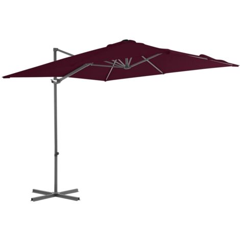 vidaXL Cantilever Garden Parasol with Steel Pole Bordeaux Red 250x250 cm (1/7)