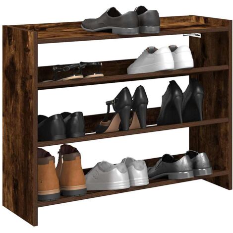 vidaXL Étagère à chaussures chêne fumé 80x25x62 cm bois d'ingénierie