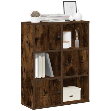 vidaXL Bibliothèque chêne fumé 60x24x76,5 cm bois d'ingénierie (1/5)