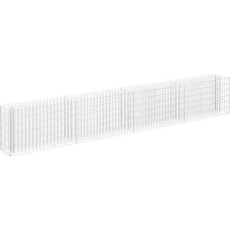 Vidaxl – Gabion surélevé en acier galvanisé 360x30x60 cm – Remplissage avec pierres ou gravier – Stable et durable – Facile à assembler