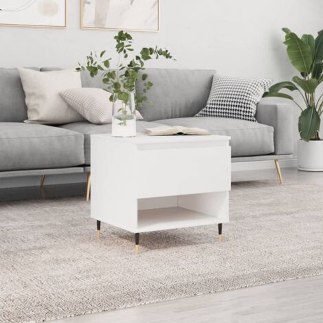 Table basse blanc 50x46x50 cm bois d’ingénierie vidaXL (1/5)