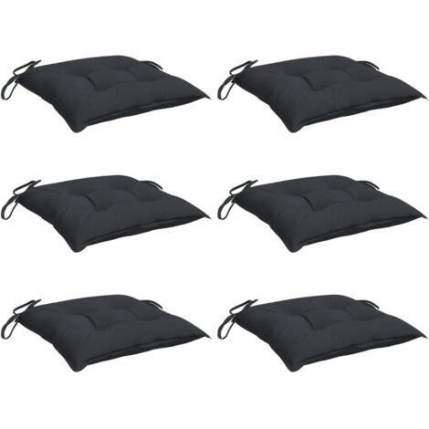 Coussins de chaise lot de 6 noir 40x40x7 cm tissu oxford vidaXL (1/5)