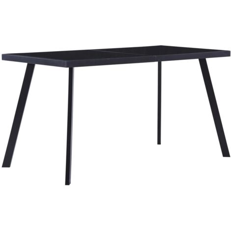 Table à manger Noir 140x70x75 cm Verre trempé vidaXL (1/5)