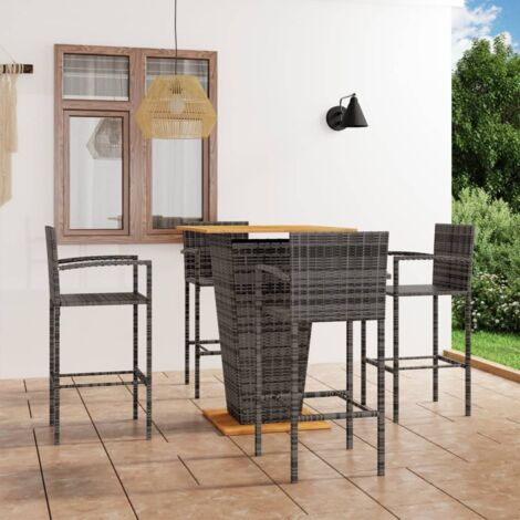 Ensemble de bar de jardin 5 pcs Gris vidaXL (1/5)