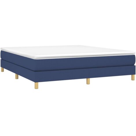 Sommier à lattes de lit avec matelas Bleu 160x200 cm Tissu vidaXL (1/5)