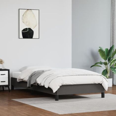 Cadre de lit sans matelas gris 90x190 cm similicuir vidaXL (1/5)