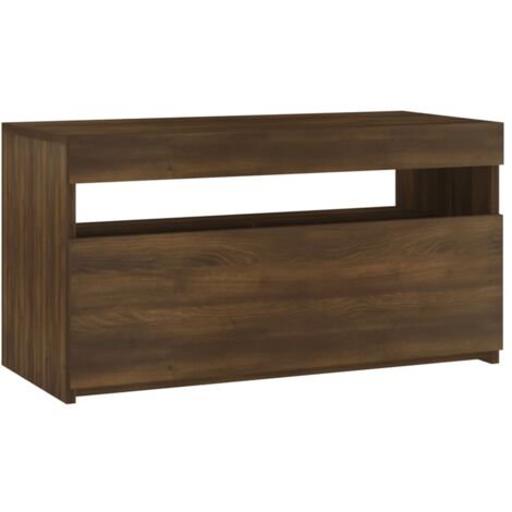 Meuble TV avec lumières LED Chêne marron 75x35x40 cm vidaXL