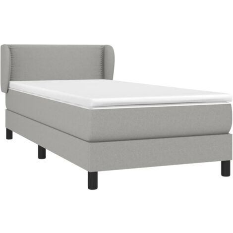 Sommier à lattes de lit avec matelas Gris clair 100x200cm Tissu vidaXL (1/5)