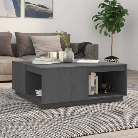 Table basse Gris 100x101x40,5 cm Bois massif de pin vidaXL