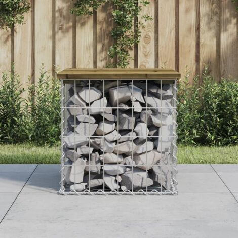 Banc de jardin design gabion 43x44x42 cm bois de pin imprégné vidaXL
