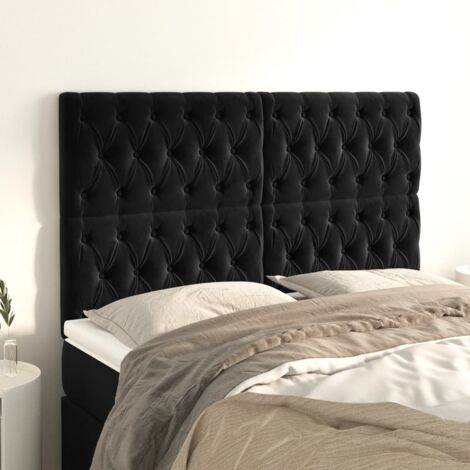 Tête de lit Noir 160x7x118/128 cm Velours vidaXL (1/5)