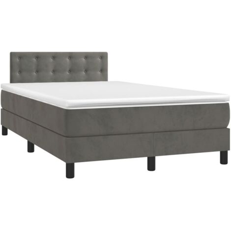 vidaXL Sommier à lattes de lit et matelas Gris foncé 120x200cm Velours