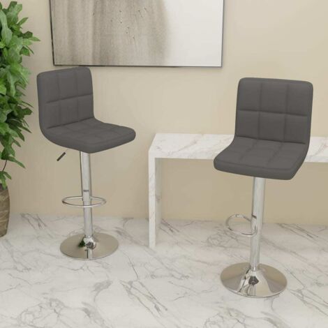 Tabourets de bar Lot de 2 - Tabourets Hauts - Chaises Fauteuil de bar gris foncé tissu vidaXL (1/5)