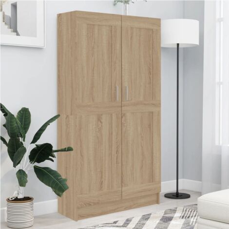 Vidaxl – Bibliothèque en bois d'ingénierie 4 étagères – Dimensions 82.5x30.5x150 cm – Style Sonoma Oak – Rangement pour livres et objets décoratifs