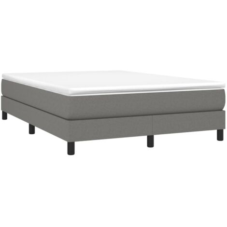 Sommier à lattes de lit avec matelas Gris foncé 140x190cm Tissu vidaXL (1/5)