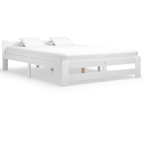 Cadre de lit sans matelas blanc bois massif de pin 180x200 cm vidaXL (1/5)