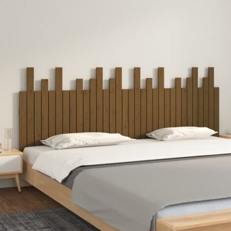 Tête de lit murale Marron miel 204x3x80 cm Bois massif de pin vidaXL (1/5)