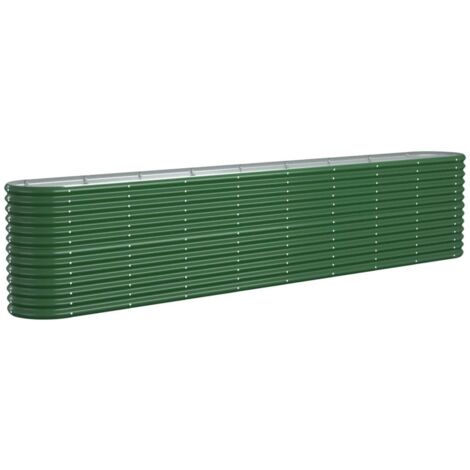 Vidaxl – Lit surélevé de jardin en acier enduit de poudre 332x40x68 cm – Résistant aux intempéries – Supports intérieurs pour stabilité