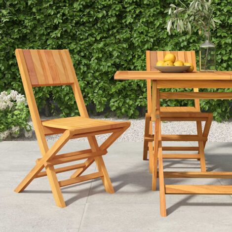 Chaises de jardin pliantes lot de 2 47x61x90cm bois massif teck vidaXL