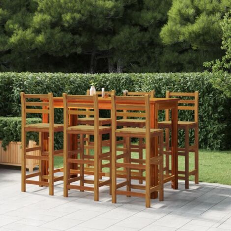 vidaXL Tabourets de bar lot de 6 bois massif d'acacia