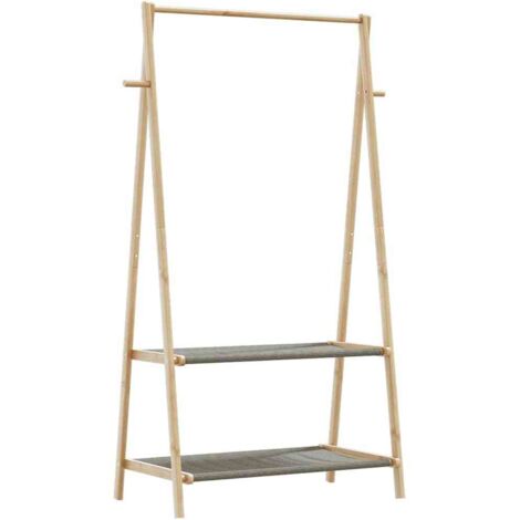Porte-vêtement avec étagères 96x45,5x150,5 cm bambou vidaXL650470 (1/5)
