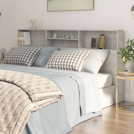 Vidaxl – Tête de lit en bois d'ingénierie gris béton 200x19x103,5 cm – Fixation murale incluse – Design moderne pour chambre à coucher