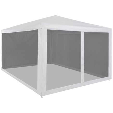 Vidaxl – Tente de réception 4 x 3 m avec 4 parois en maille – Structure en acier enduit de poudre – Résistante aux UV et à l'eau – Accès facile par entrée zippée (1/5)