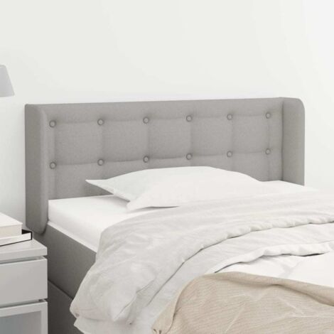 vidaXL Tête de lit avec oreilles Gris clair 93x16x78/88 cm Tissu (1/5)