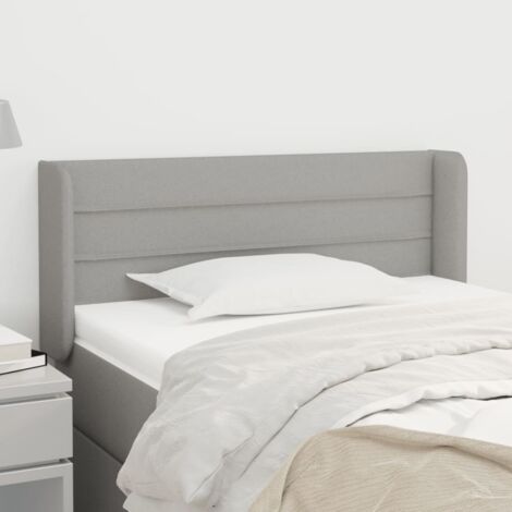 Tête de lit avec oreilles Gris clair 103x16x78/88 cm Tissu (1/5)