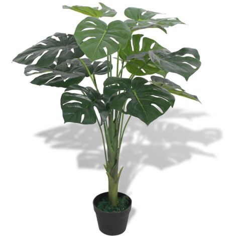 Vidaxl – Plante verte artificielle monstera 70 cm – 13 feuilles réalistes – Pot inclus – Décoration intérieure durable