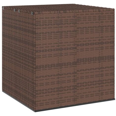 vidaXL Garden Cushion Box PE Rattan 100x97,5x104 cm Brown (1/5)