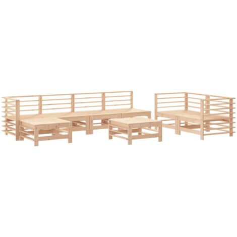 vidaXL Salon de jardin 8 pcs Bois de pin massif