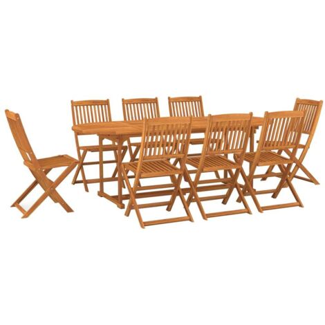 vidaXL Ensemble à manger de jardin 9 pcs 220x90x75 cm bois d'acacia