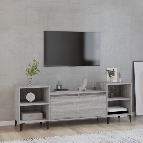 Meuble TV Sonoma gris 160x35x55 cm Bois d'ingénierie vidaXL (1/5)