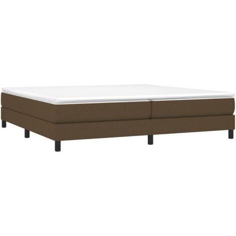 Cadre de lit à ressorts marron foncé 200x200 cm tissu vidaXL