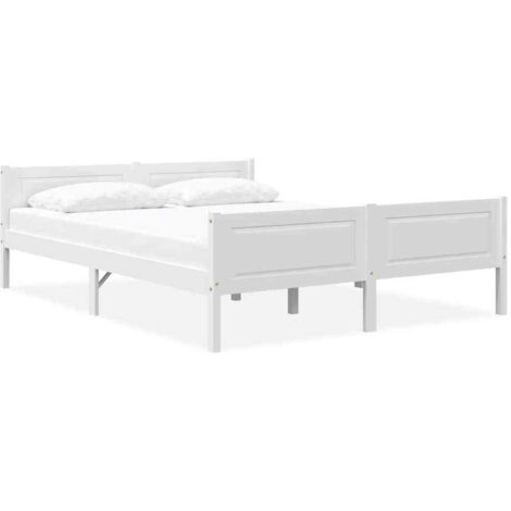Cadre de lit sans matelas bois de pin massif blanc 120x200 cm vidaXL (1/8)