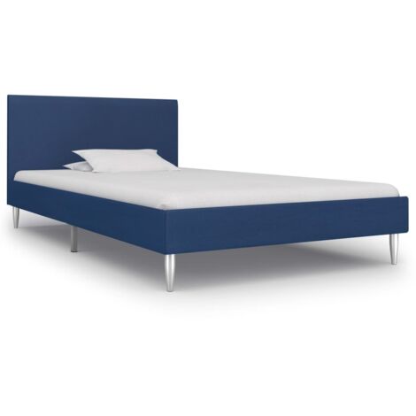 Cadre de lit sans matelas bleu tissu 90x200 cm vidaXL (1/5)