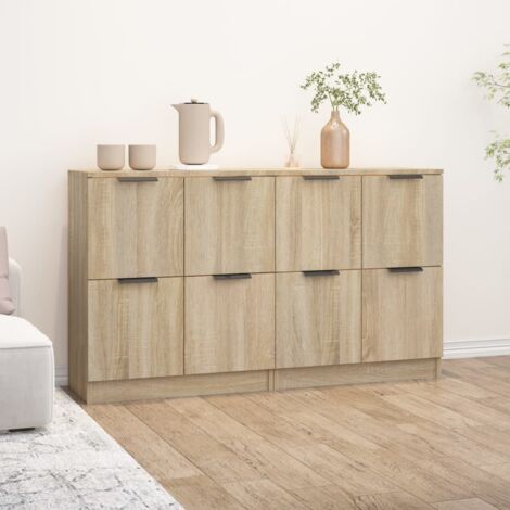 Vidaxl – Buffet 2 pcs chêne sonoma 60x30x70 cm – Bois d'ingénierie facile à nettoyer – Grand espace de rangement – Armoire multifonctionnelle