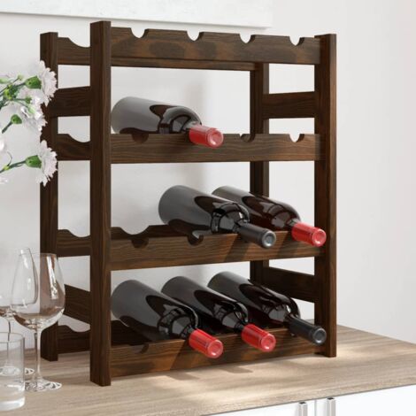 Casier à bouteilles pour 16 bouteilles marron bois pin solide vidaXL