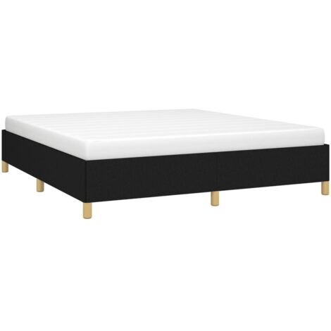Vidaxl – Cadre de lit noir 160x200 cm en tissu – Structure robuste en contreplaqué – Pieds stables pour sécurité – Montage facile inclus (1/5)