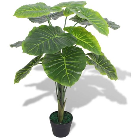 vidaXL Artificial Taro Plant with Pot 85 cm Green