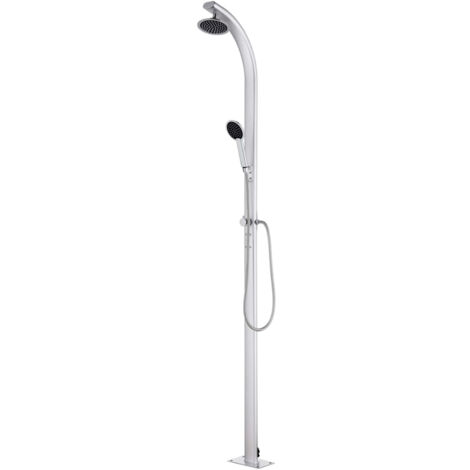 Vidaxl – Douche extérieure en aluminium 215 cm – Tête de douche 15 cm – Douchette 1,5 m avec tuyau flexible – Résistante aux intempéries