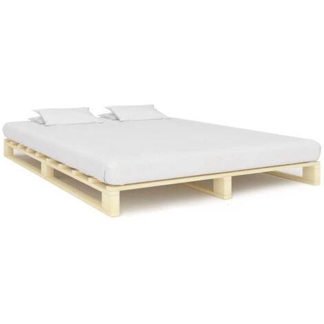Vidaxl – Cadre de lit en bois massif pin 200x200 cm – Lattes robustes pour soutien optimal – Assemblage facile – Style rustique intemporel (1/5)