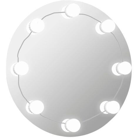 Miroir mural avec lampes LED Rond Verre vidaXL